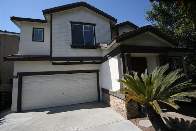 view of front of home featuring a garage