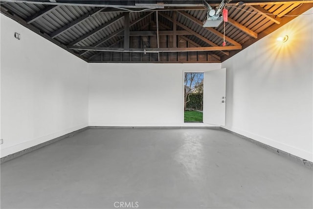 garage with baseboards