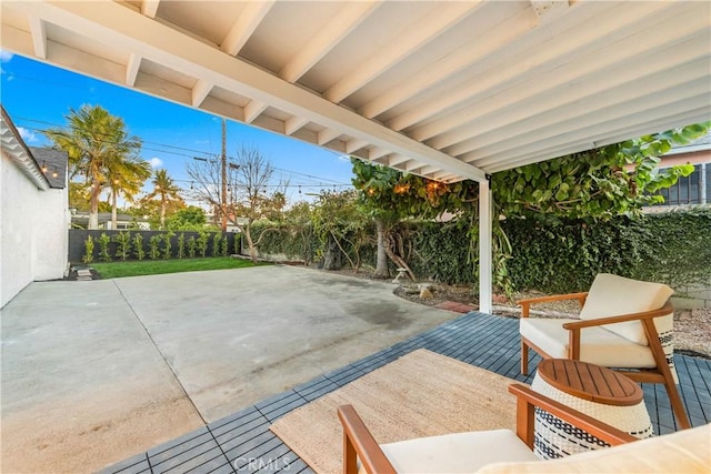 view of patio with a fenced backyard