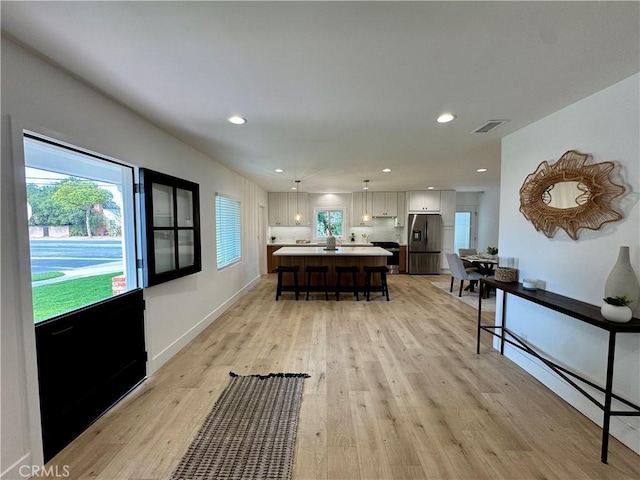 interior space featuring light hardwood / wood-style flooring