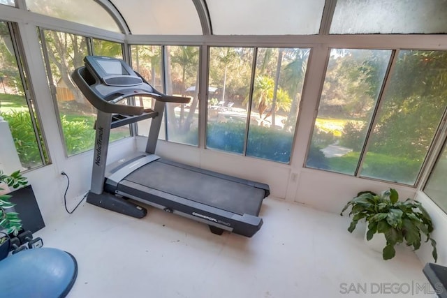 workout area with plenty of natural light