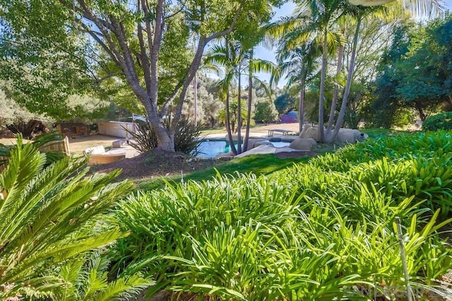 view of property's community featuring a pool and a patio area