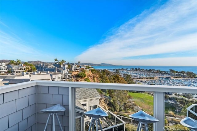 balcony with a water view