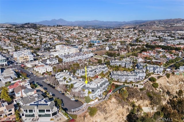 aerial view with a mountain view