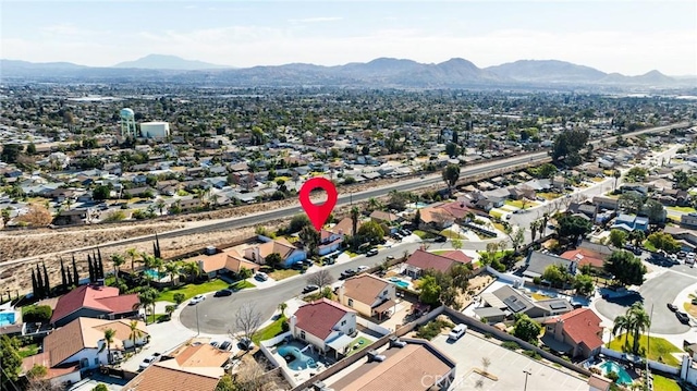 aerial view with a mountain view