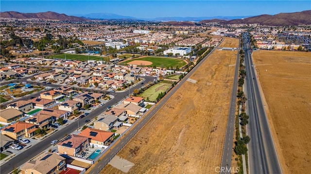 aerial view featuring a mountain view