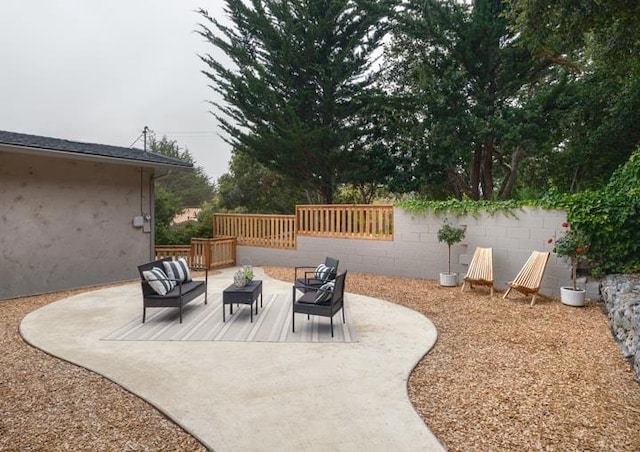 view of patio / terrace with an outdoor hangout area