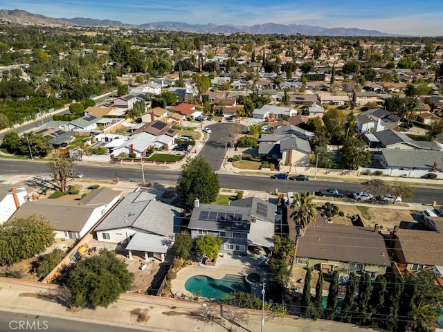 drone / aerial view with a mountain view