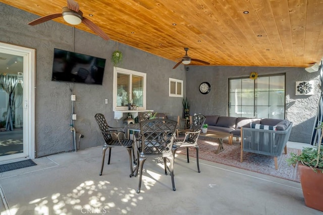 view of patio / terrace featuring an outdoor hangout area and ceiling fan