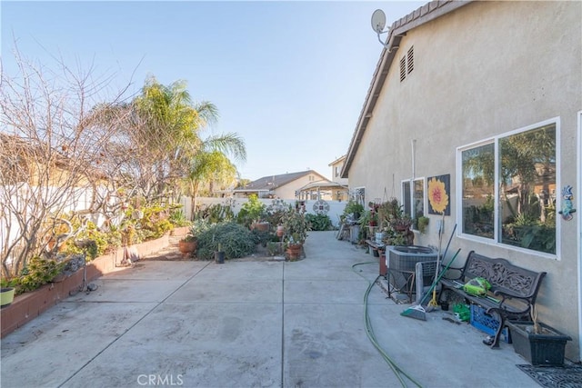 view of patio featuring central AC