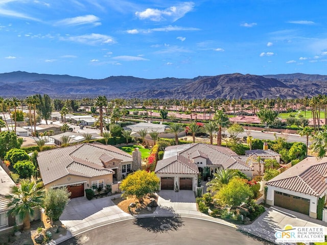 aerial view with a mountain view