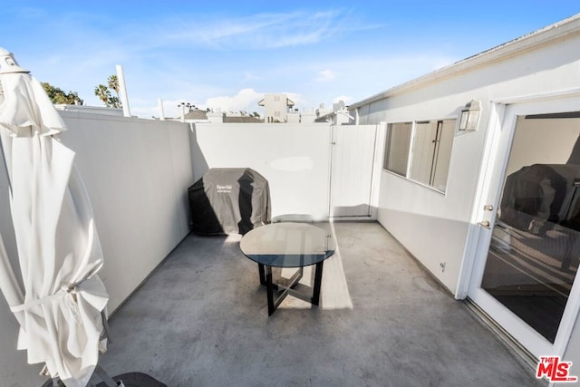 view of patio featuring grilling area