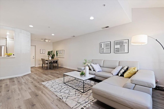 living room featuring wood-type flooring