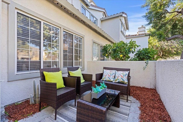 view of patio / terrace featuring an outdoor hangout area