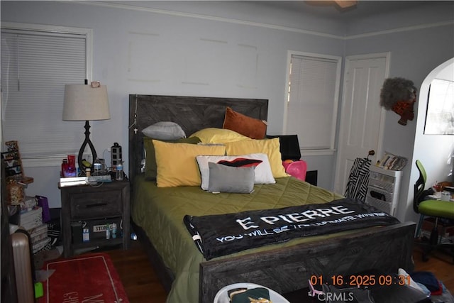 bedroom featuring wood-type flooring