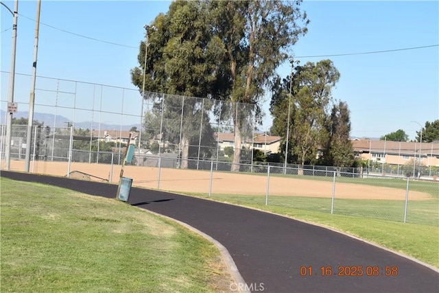 view of community featuring a lawn