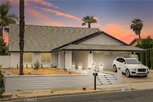 view of front of house featuring a garage