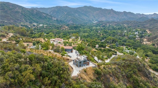 aerial view with a mountain view