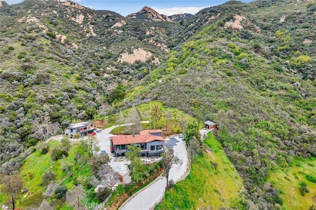 aerial view featuring a mountain view