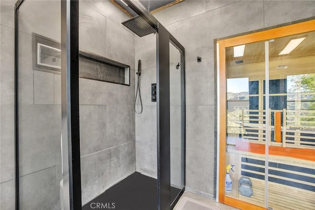 bathroom with walk in shower