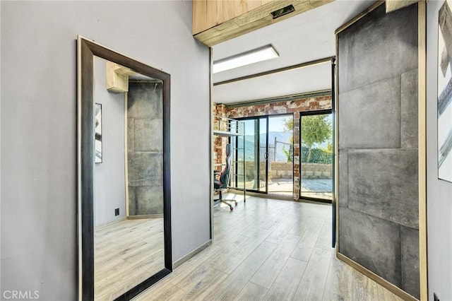 interior space with light hardwood / wood-style flooring