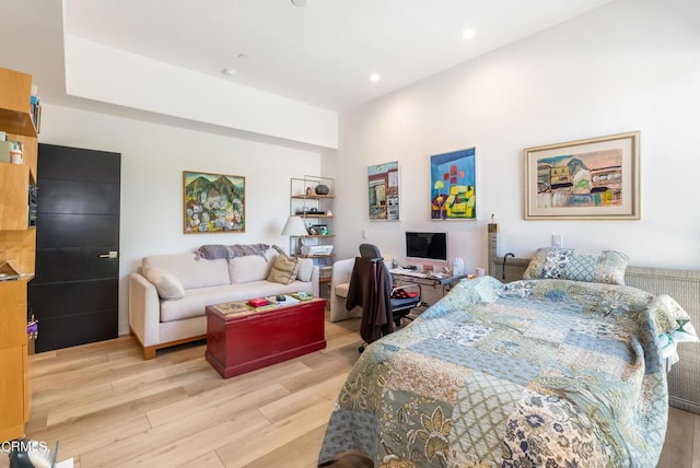 bedroom featuring light wood-type flooring