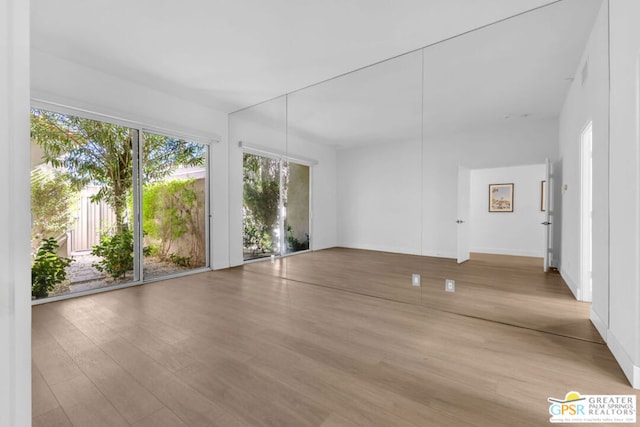 spare room with light hardwood / wood-style floors