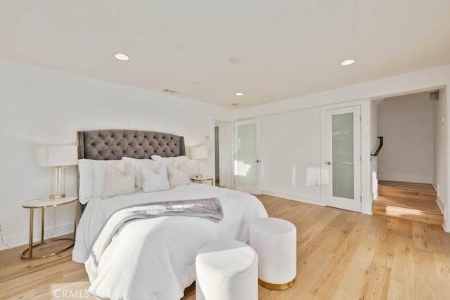 bedroom featuring light hardwood / wood-style flooring