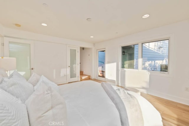 bedroom featuring light hardwood / wood-style flooring