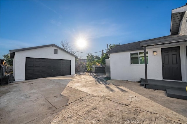 view of garage