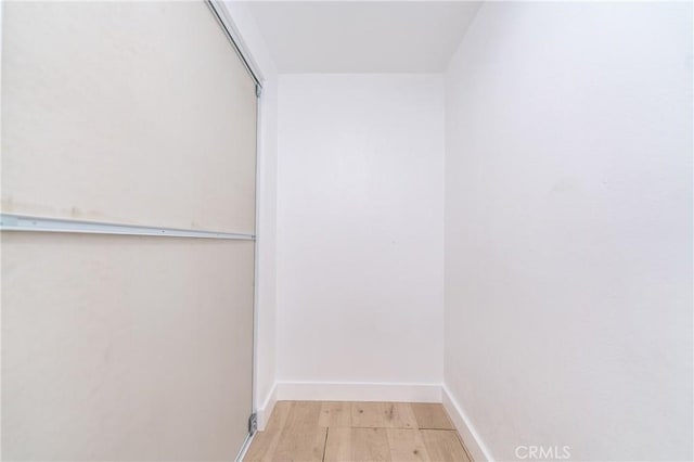 spacious closet featuring light wood-type flooring