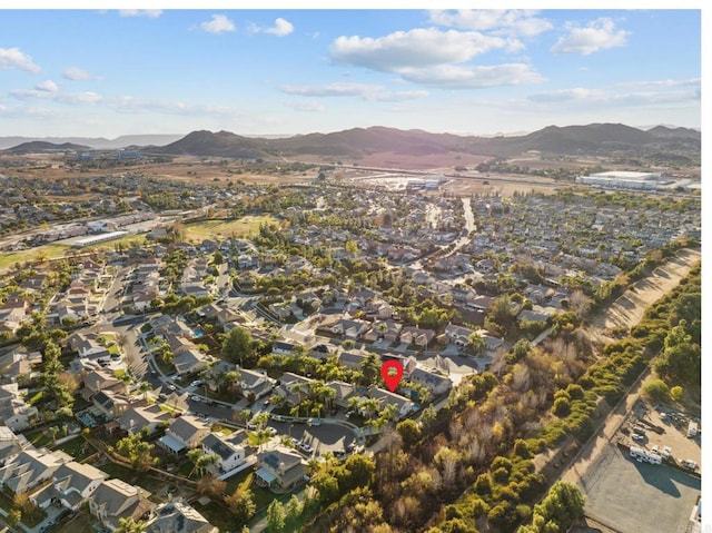 aerial view with a mountain view