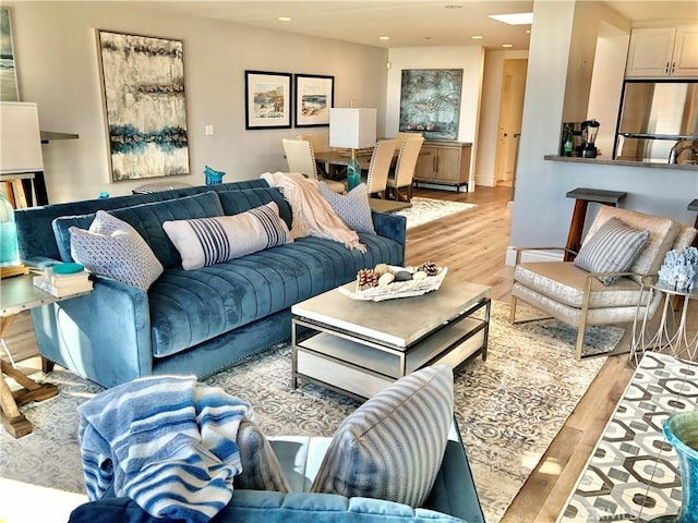 living room featuring light hardwood / wood-style floors