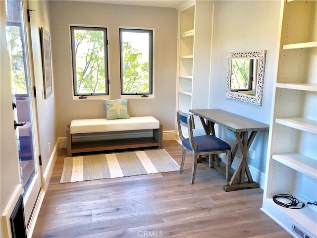 24400 Alta Vista Dr, Dana Point, CA 92629 - office featuring wood finished floors and built in shelves