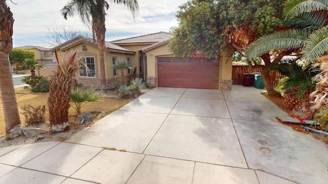 view of front of house with a garage