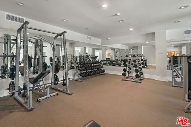 view of workout area