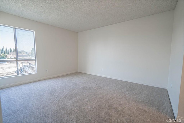 carpeted empty room featuring plenty of natural light and a textured ceiling