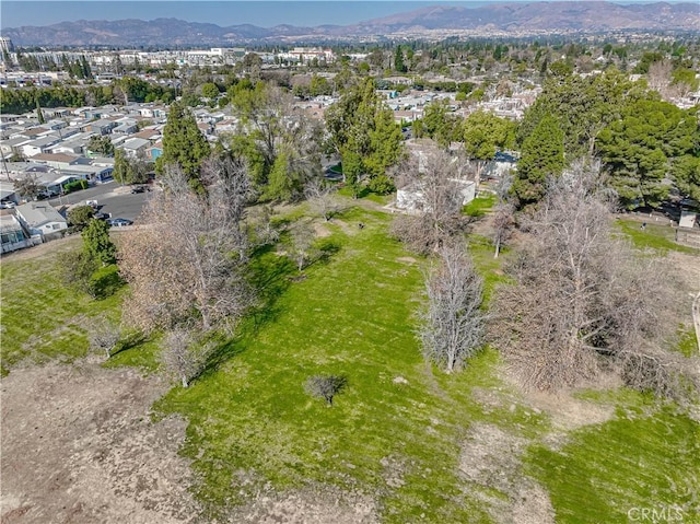 bird's eye view featuring a mountain view