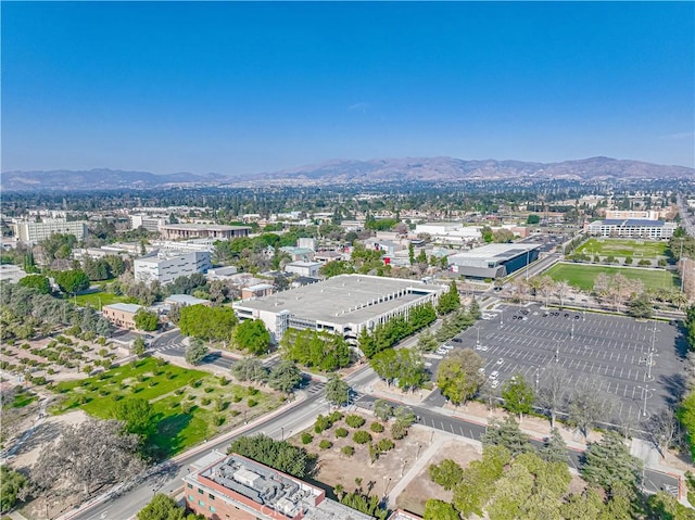 bird's eye view with a mountain view