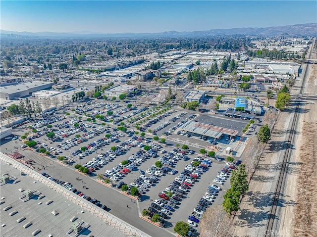 birds eye view of property featuring a mountain view