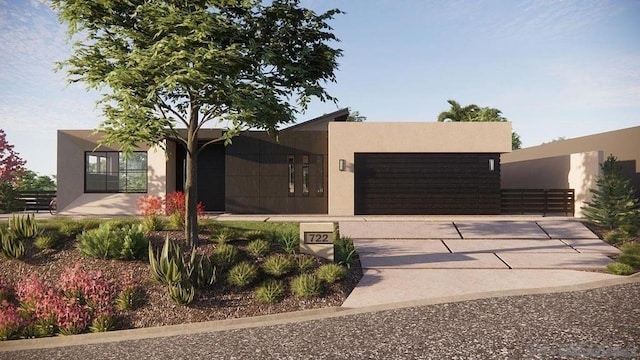 contemporary home featuring a garage