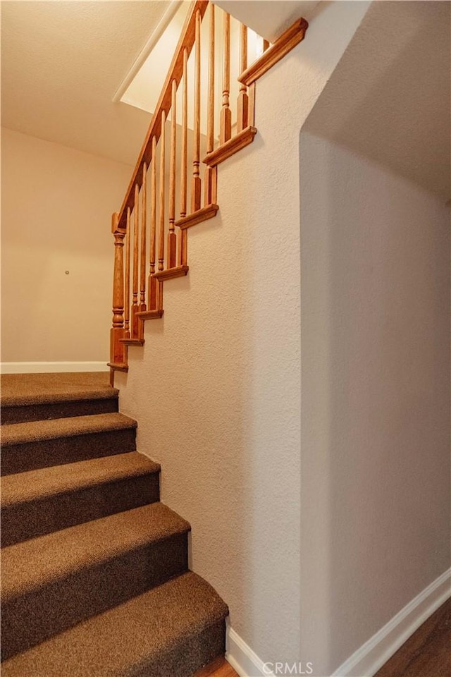 stairs with baseboards