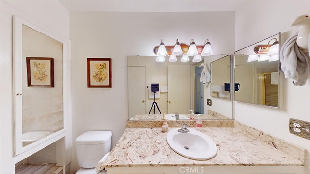 bathroom with vanity and toilet