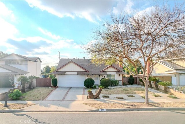 view of front of home featuring a garage