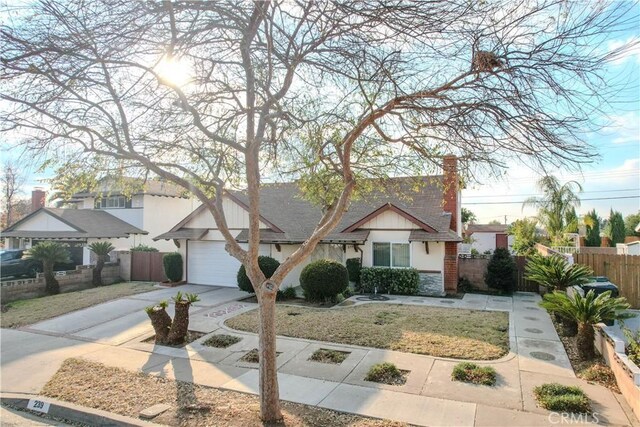 view of front of house with a garage