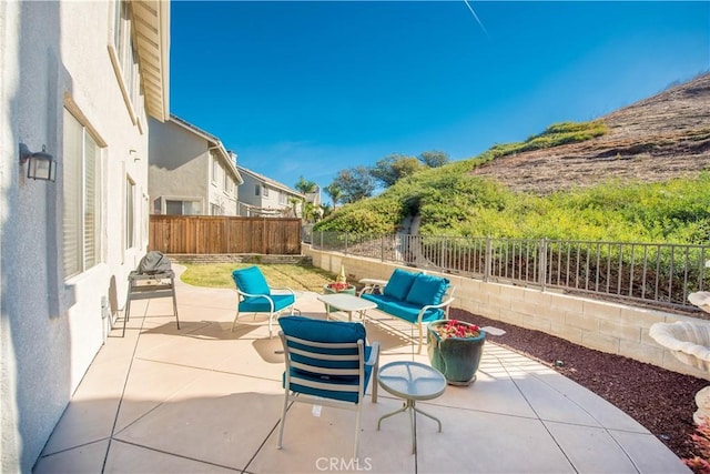 view of patio / terrace featuring outdoor lounge area