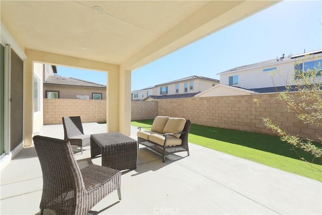 view of patio with an outdoor hangout area