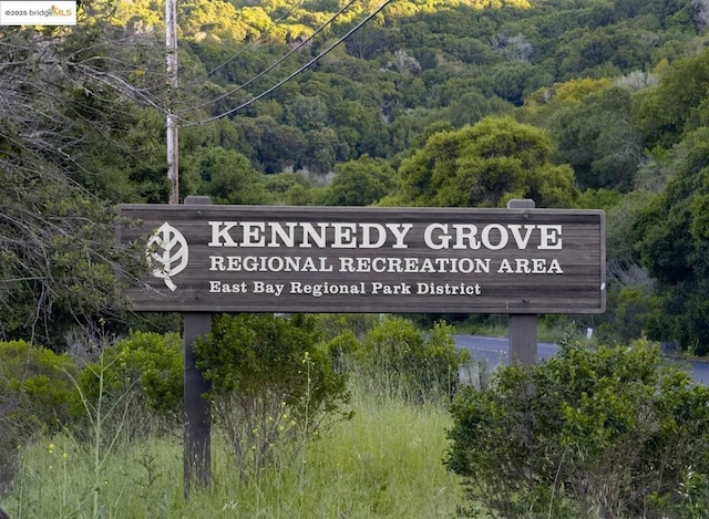 view of community sign