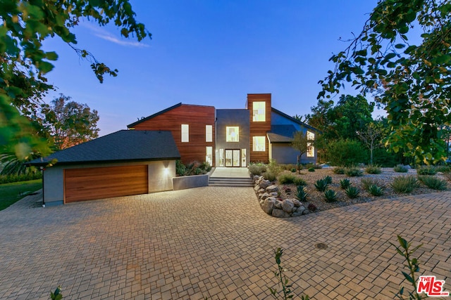 contemporary house with a garage