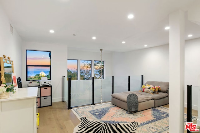 bedroom featuring light hardwood / wood-style floors